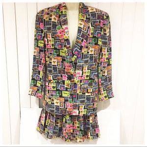 ✨VTG Ann Taylor Matching Stamps Jacket and Skirt